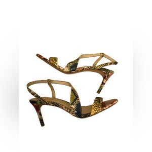 Multicolor Snakeskin Print Slingback Sandal - Women